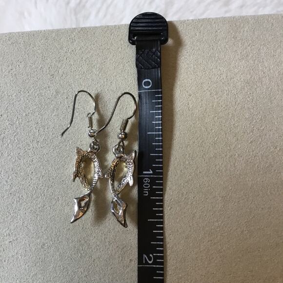 Silver Dolphin Earrings - Picture 7 of 7